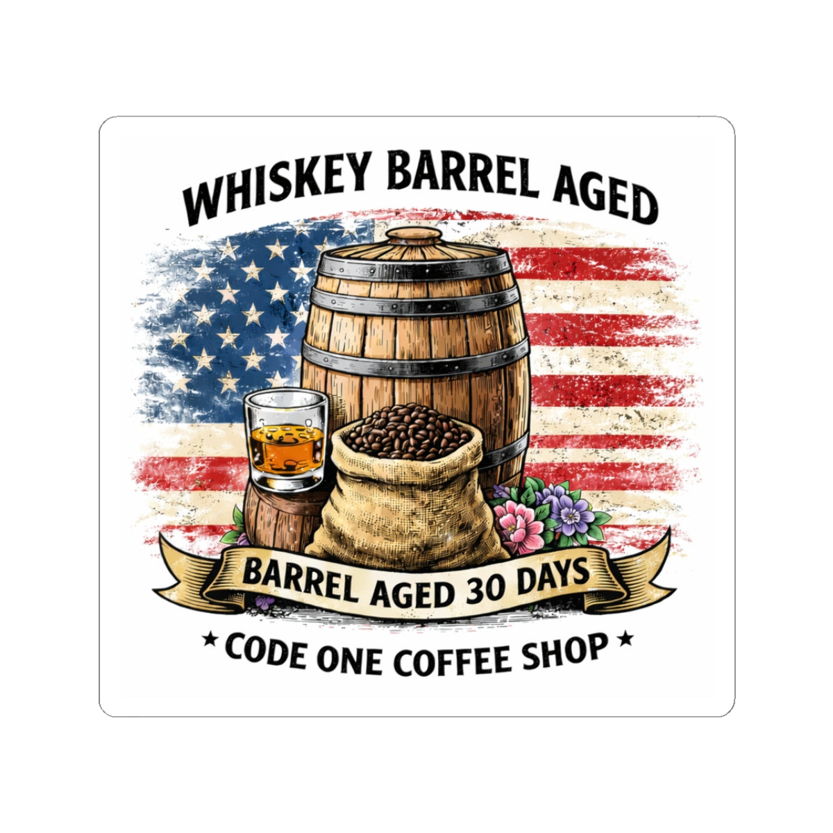 Whiskey Barrel Aged Coffee Decal