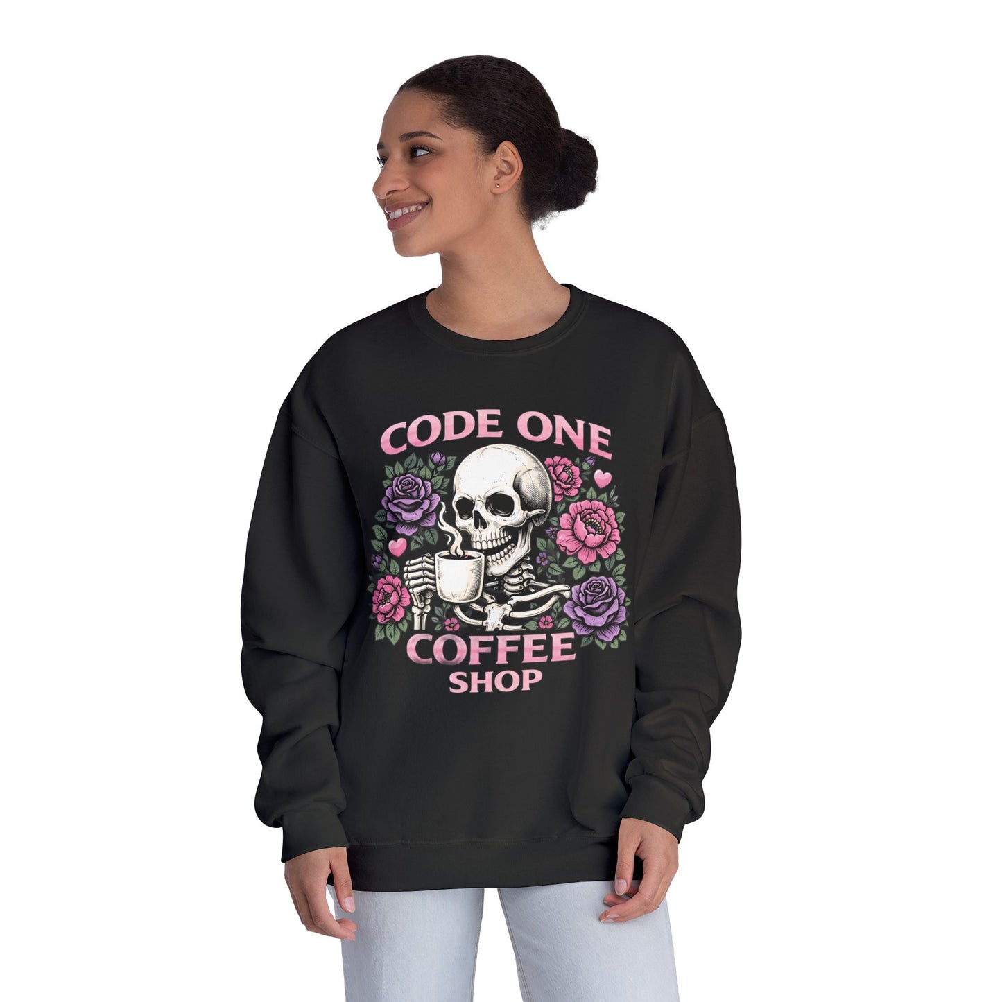Skull & Roses "Code One Coffee Shop" Crewneck Sweatshirt